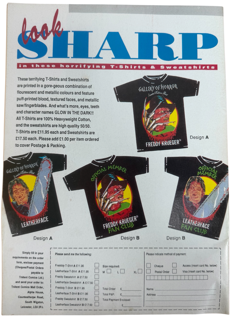Vintage 1992 Trident Comics- Freddy's Nightmares Comic Issue No.1 February 1992 - Ex Shop Stock (Grade 7.5