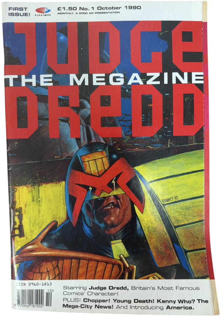 Vintage 1990 Fleetway Publications - Judge Dredd The Magazine Issue No.1 October 1990 - Ex Shop Stock (Grade 6.5)