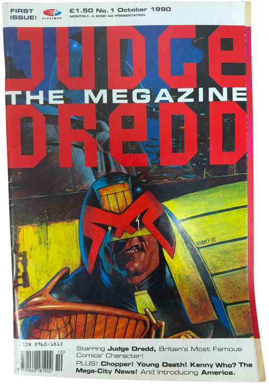 Vintage 1990 Fleetway Publications - Judge Dredd The Magazine Issue No.1 October 1990 - Ex Shop Stock (Grade 6.5)