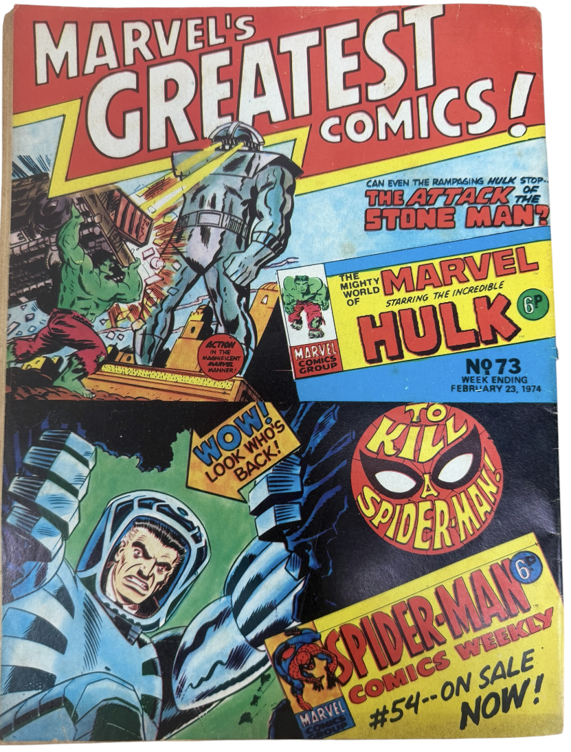Vintage 1974 Marvel Comics - The Avengers - Britain's Greatest Comic Issue No.23 February 1974 - Ex Shop Stock (Grade 4.0)
