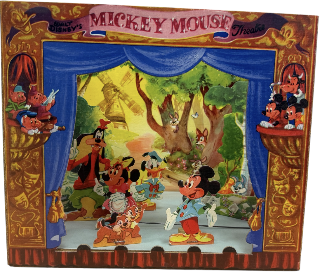 Vintage 1950's Spears Games - Mickey Mouse Theatre - In The Original Box With letter From Richard Spear