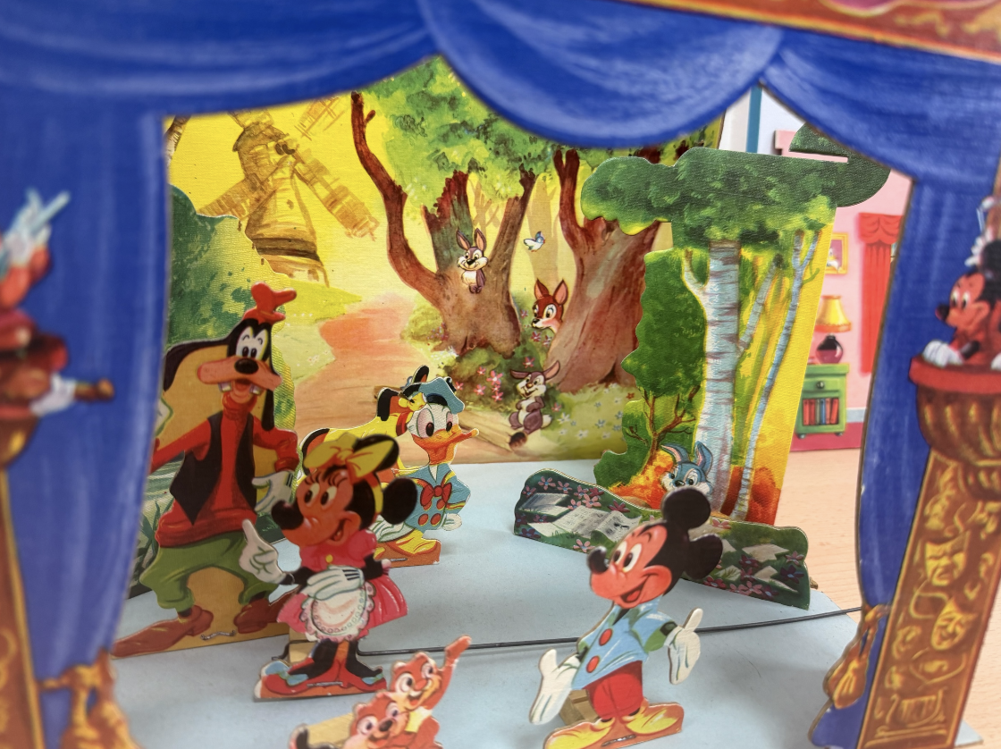Vintage 1950's Spears Games - Mickey Mouse Theatre - In The Original Box With letter From Richard Spear