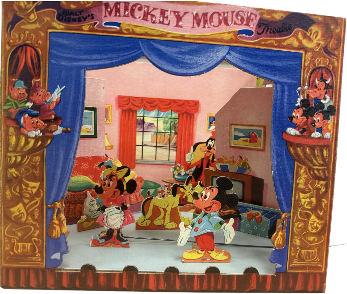 Vintage 1950's Spears Games - Mickey Mouse Theatre - In The Original Box With letter From Richard Spear