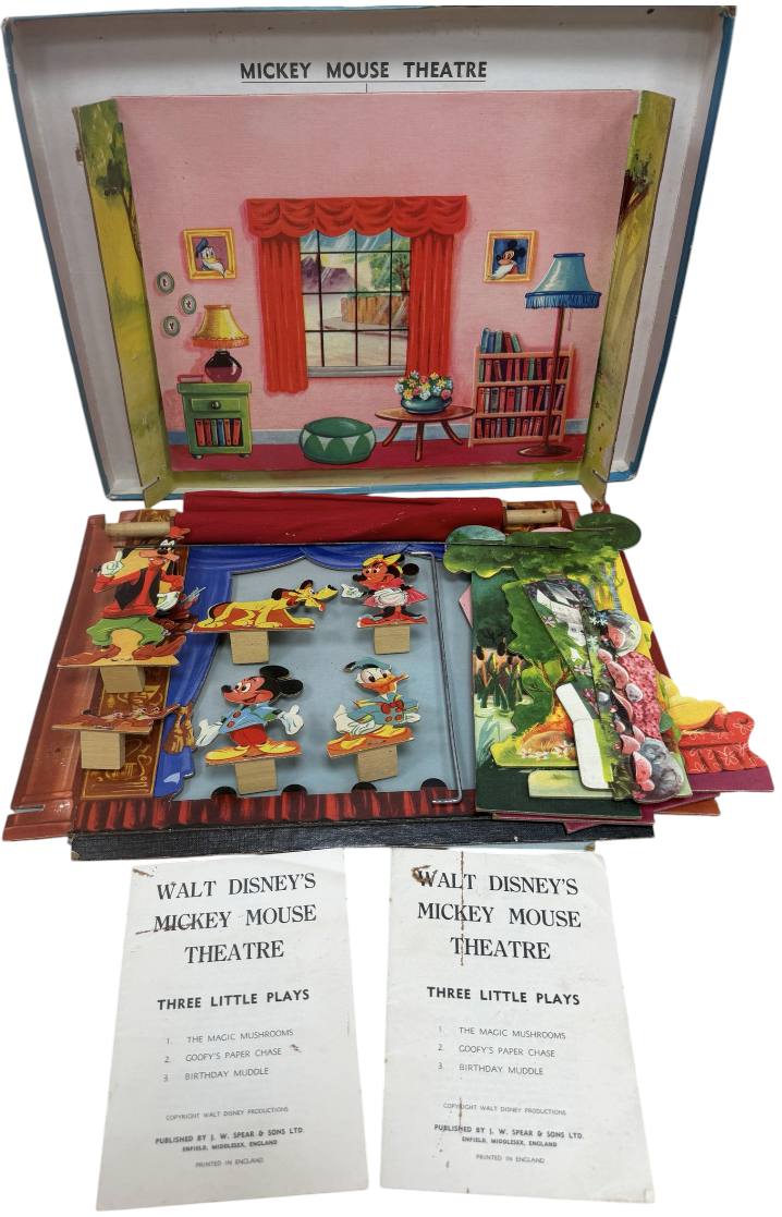 Vintage 1950's Spears Games - Mickey Mouse Theatre - In The Original Box With letter From Richard Spear