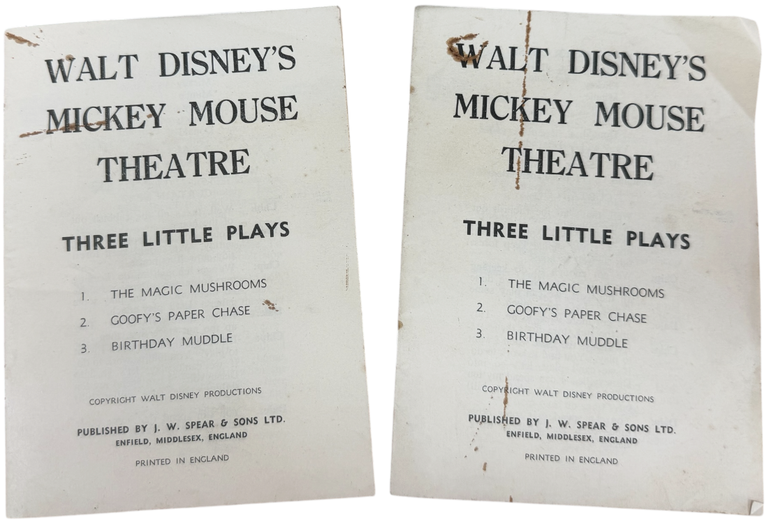 Vintage 1950's Spears Games - Mickey Mouse Theatre - In The Original Box With letter From Richard Spear