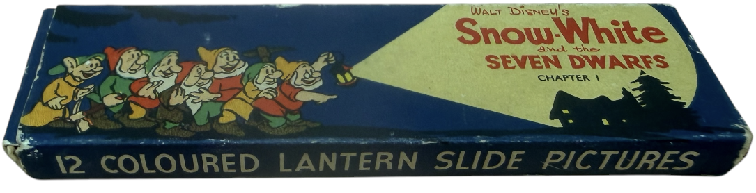 Vintage 1930's Wald Disney's Snow White And The Seven Dwarfs Chapter 1 - 12 Coloured Lantern Slide Pictures - In The Original Box