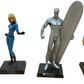 Vintage 2005/6/7 Eaglemoss Classic Marvel Figurine Collection Set Of 4 - The Thing, Silver Surfer, Mr Fantastic &amp; The Invisible Woman