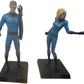 Vintage 2005/6/7 Eaglemoss Classic Marvel Figurine Collection Set Of 4 - The Thing, Silver Surfer, Mr Fantastic &amp; The Invisible Woman