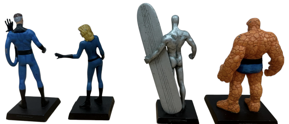 Vintage 2005/6/7 Eaglemoss Classic Marvel Figurine Collection Set Of 4 - The Thing, Silver Surfer, Mr Fantastic &amp; The Invisible Woman