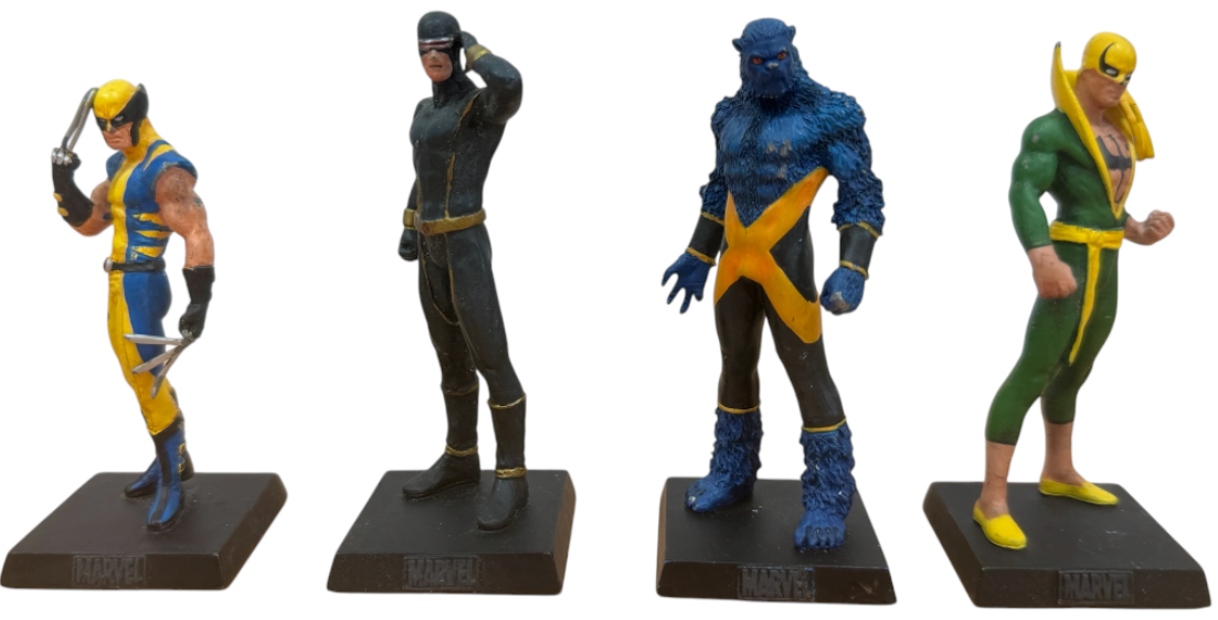 Vintage 2005/6/7 Eaglemoss Classic Marvel Figurine Collection Set Of 4 - Wolverine, Beast, Cyclops & Iron Fist