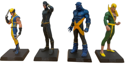 Vintage 2005/6/7 Eaglemoss Classic Marvel Figurine Collection Set Of 4 - Wolverine, Beast, Cyclops & Iron Fist