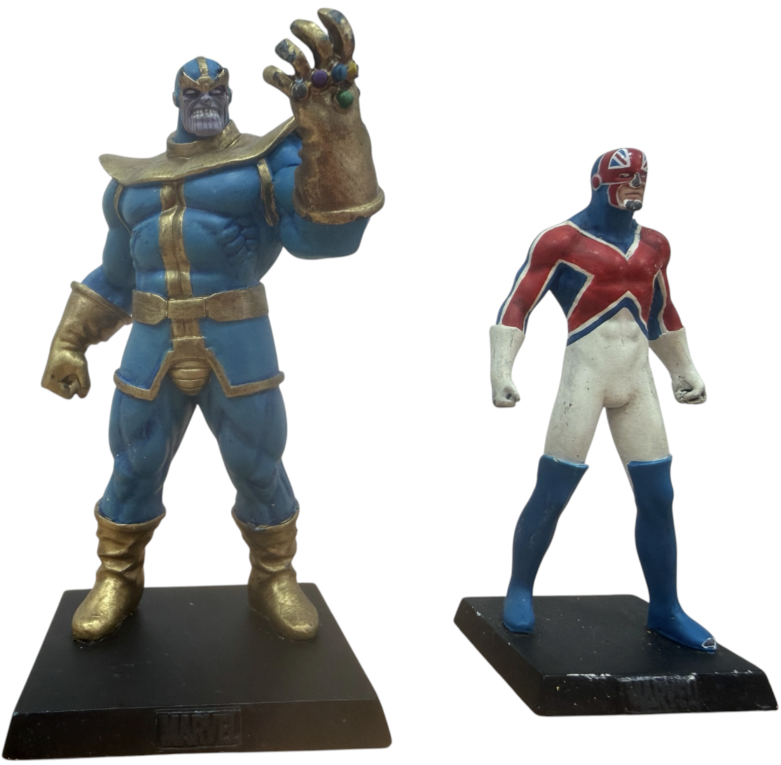 Vintage 2006/7 Eaglemoss Classic Marvel Figurine Collection Set Of 4 - The Punisher, Captain Britain, Angel &amp; Thanos