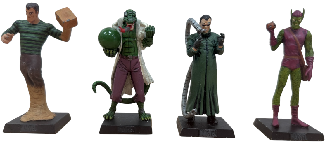 Vintage 2005/6/7 Eaglemoss Classic Marvel Figurine Collection Set Of 4 - Dr Octopus, Green Goblin, Sandman &amp; The Lizard