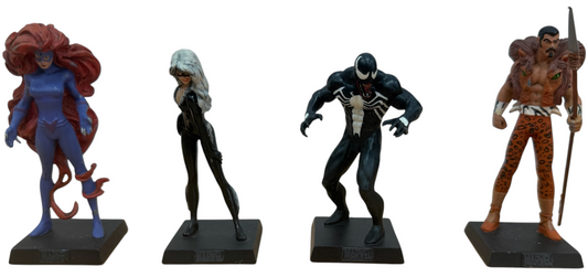 Vintage 2006/7 Eaglemoss Classic Marvel Figurine Collection Set Of 4 - Black Cat, Kraven, Venom &amp; Medusa