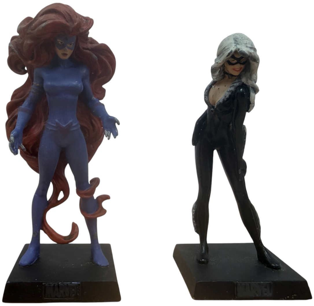 Vintage 2006/7 Eaglemoss Classic Marvel Figurine Collection Set Of 4 - Black Cat, Kraven, Venom &amp; Medusa