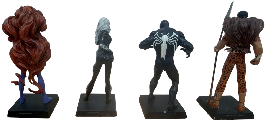 Vintage 2006/7 Eaglemoss Classic Marvel Figurine Collection Set Of 4 - Black Cat, Kraven, Venom &amp; Medusa