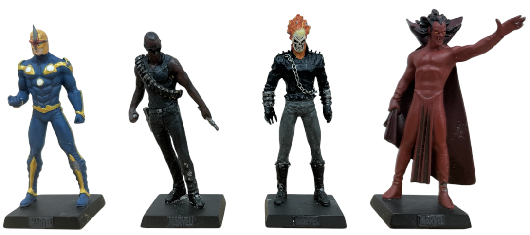Vintage 2006/7 Eaglemoss Classic Marvel Figurine Collection Set Of 4 - Blade, Ghost Rider, Mephisto &amp; Nova