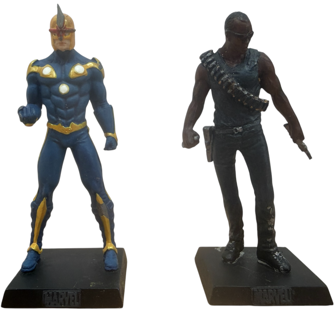 Vintage 2006/7 Eaglemoss Classic Marvel Figurine Collection Set Of 4 - Blade, Ghost Rider, Mephisto &amp; Nova