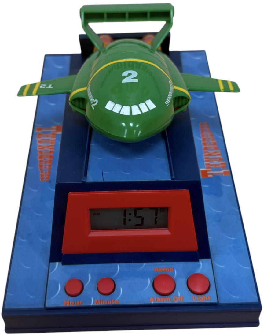 Vintage 1999 Wesco Gerry Andersons Thunderbirds - Thunderbird 2 Talking Alarm Clock - Boxed And Working - Ex Shop Stock