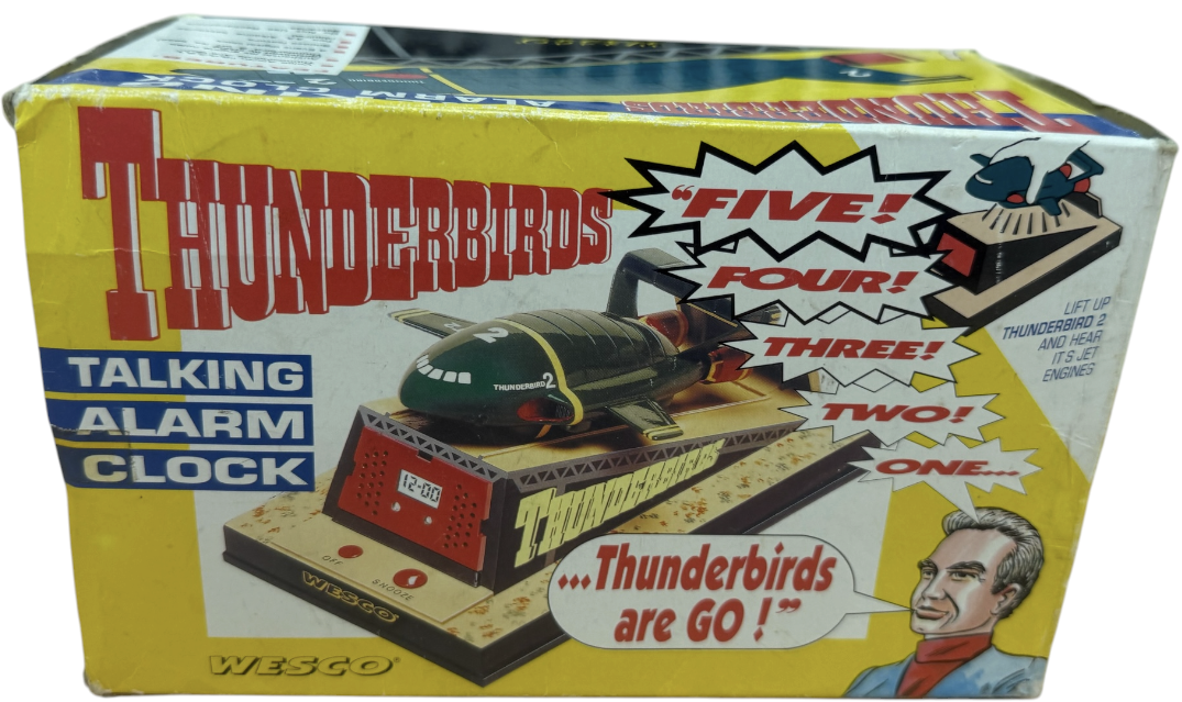 Vintage 1999 Wesco Gerry Andersons Thunderbirds - Thunderbird 2 Talking Alarm Clock - Boxed And Working - Ex Shop Stock