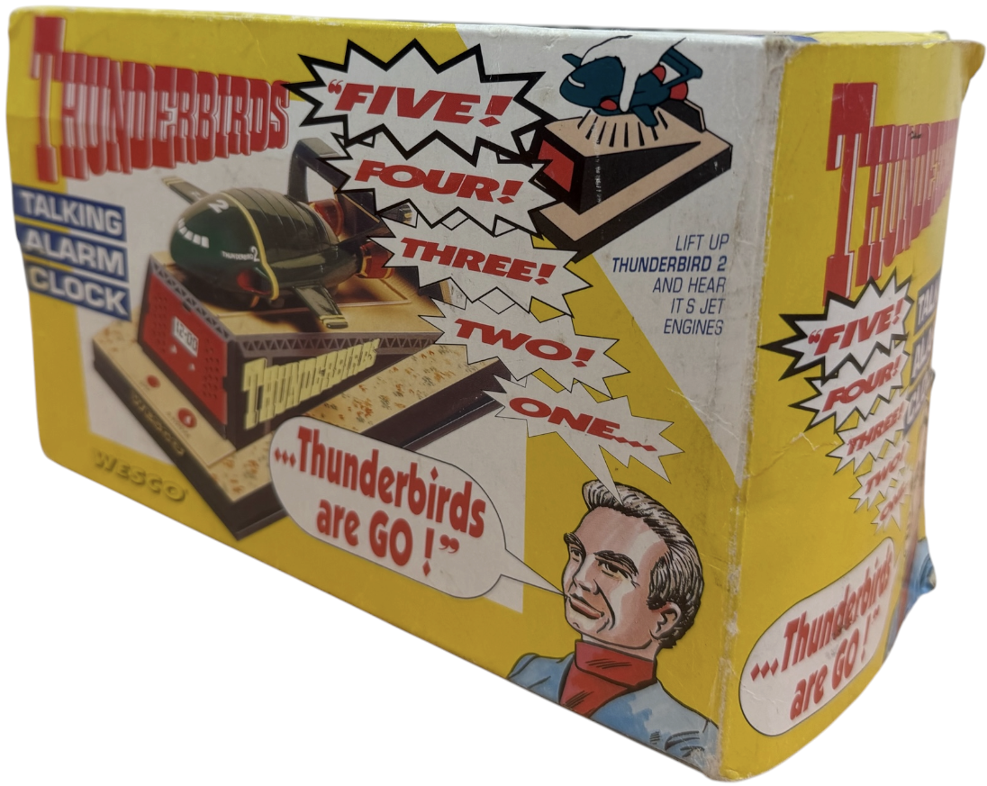 Vintage 1999 Wesco Gerry Andersons Thunderbirds - Thunderbird 2 Talking Alarm Clock - Boxed And Working - Ex Shop Stock