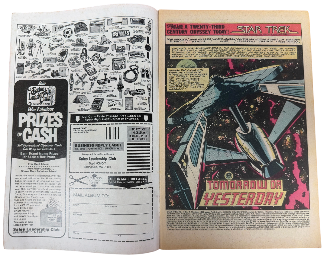 Vintage 1980 Marvel Comics - Star Trek Comic Issue No.7 October 1980 - Ex Shop Stock (Grade 7.0)