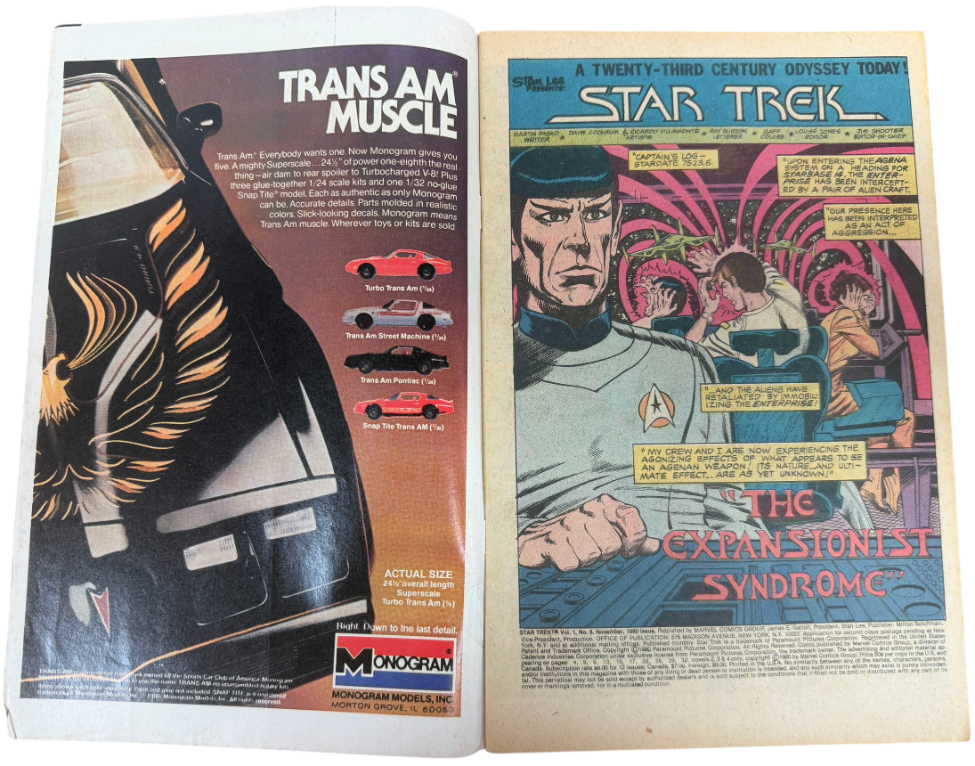 Vintage 1980 Marvel Comics - Star Trek Comic Issue No.8 November 1980 - Ex Shop Stock (Grade 6.5)