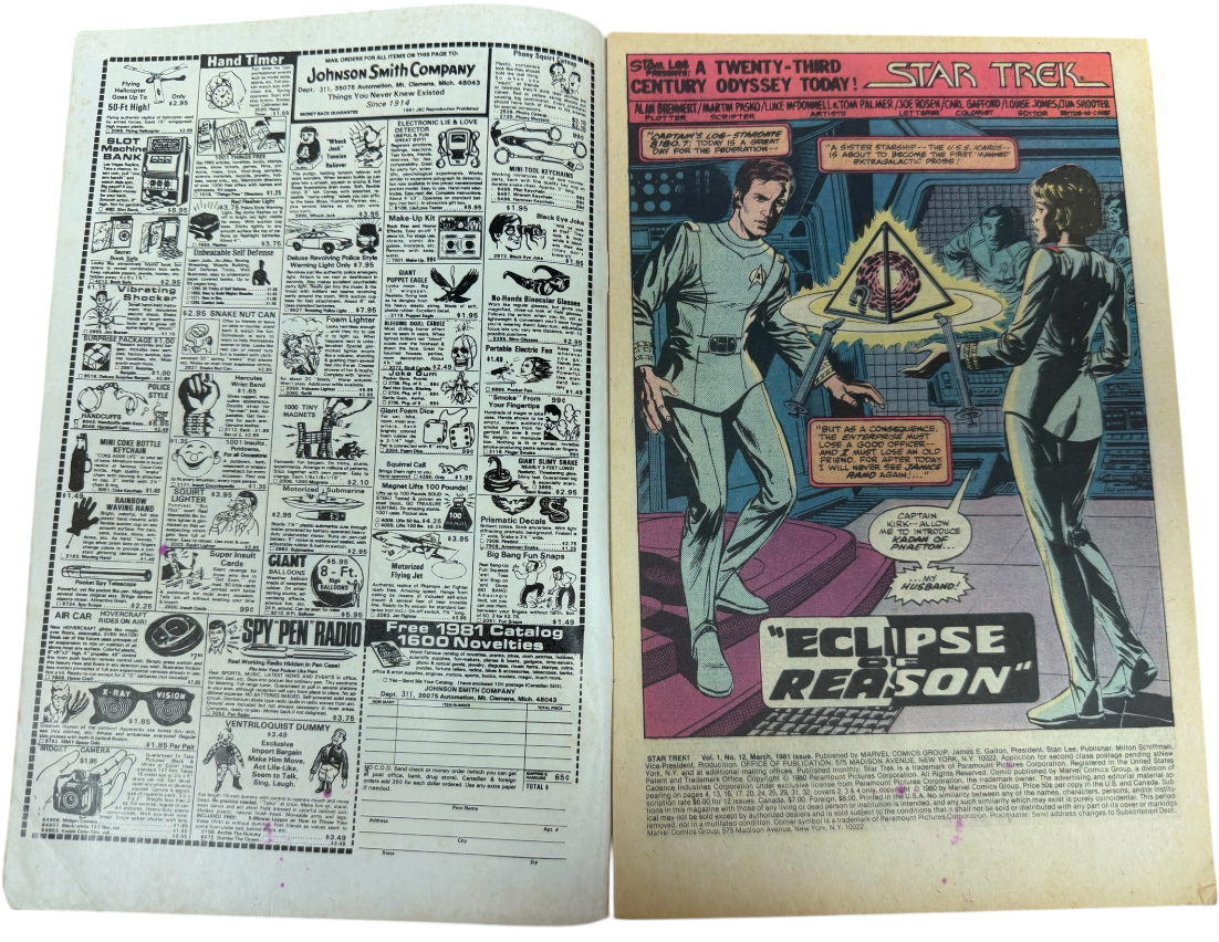 Vintage 1981 Marvel Comics - Star Trek Comic Issue No.12 March 1981 - Ex Shop Stock (Grade 6.0)