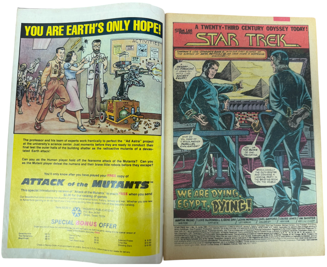Vintage 1981 Marvel Comics - Star Trek Comic Issue No.14 June 1981 - Ex Shop Stock (Grade 5.0)