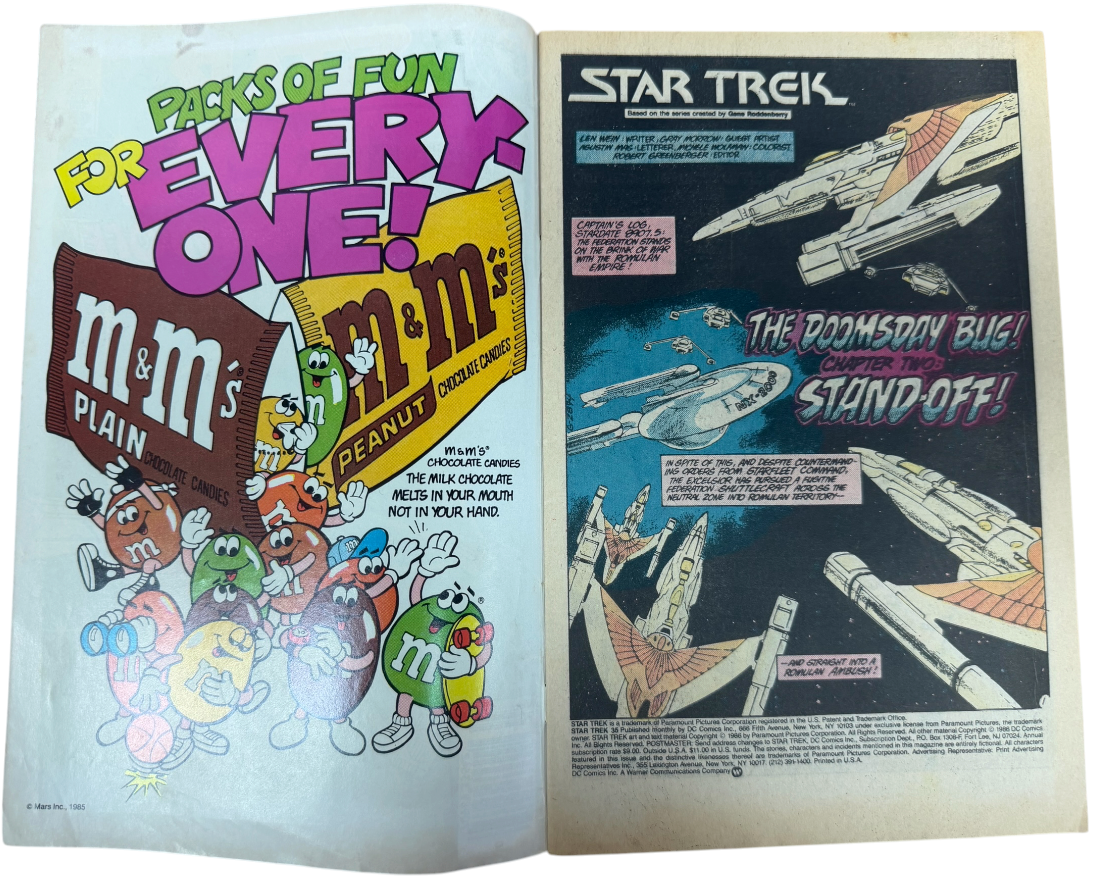 Vintage 1987 Marvel Comics - Star Trek Comic Issue No.35 February 1987 - Ex Shop Stock (Grade 6.5)