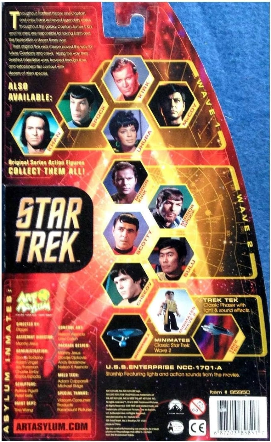 Vintage Art Asylam 2004 Star Trek The Original Series Captain James T Kirk Action Figure - Brand New Factory Sealed Shop Stock Room Find