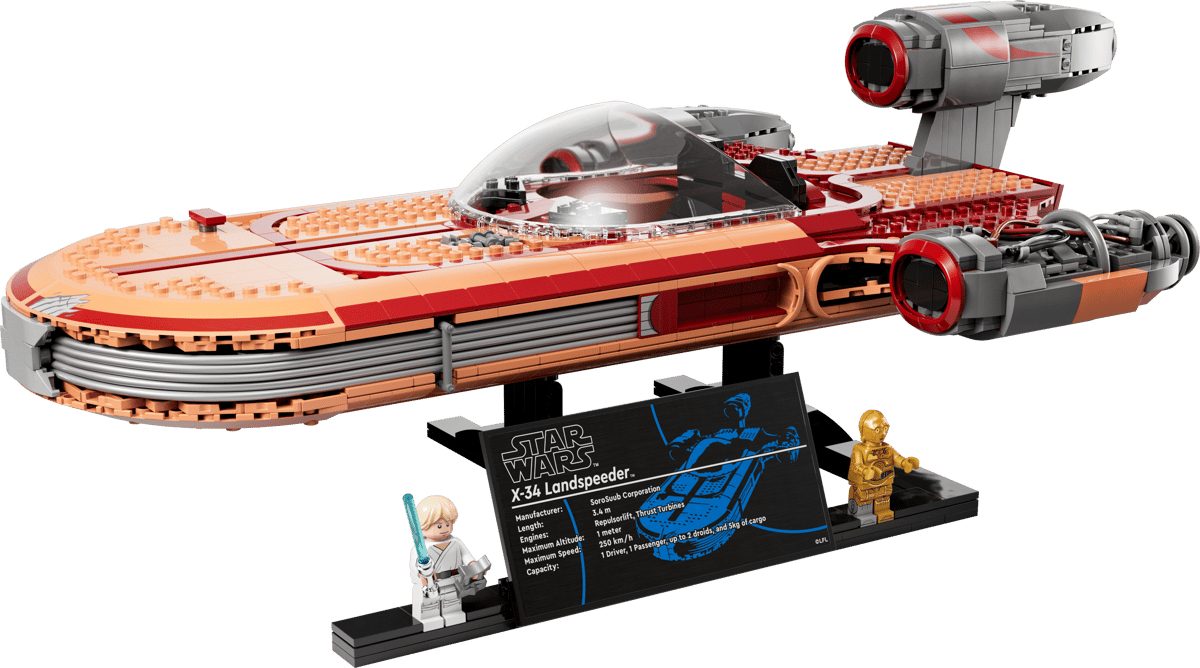 Disney / Lego 2022 Star Wars Ultimate Collectors Series - Luke Skywalkers Landspeeder - Building Blocks Retired Construction Set Number 75341 - Brand New Factory Sealed Ex Shop Stock
