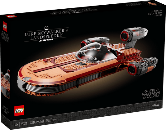 Disney / Lego 2022 Star Wars Ultimate Collectors Series - Luke Skywalkers Landspeeder - Building Blocks Retired Construction Set Number 75341 - Brand New Factory Sealed Ex Shop Stock