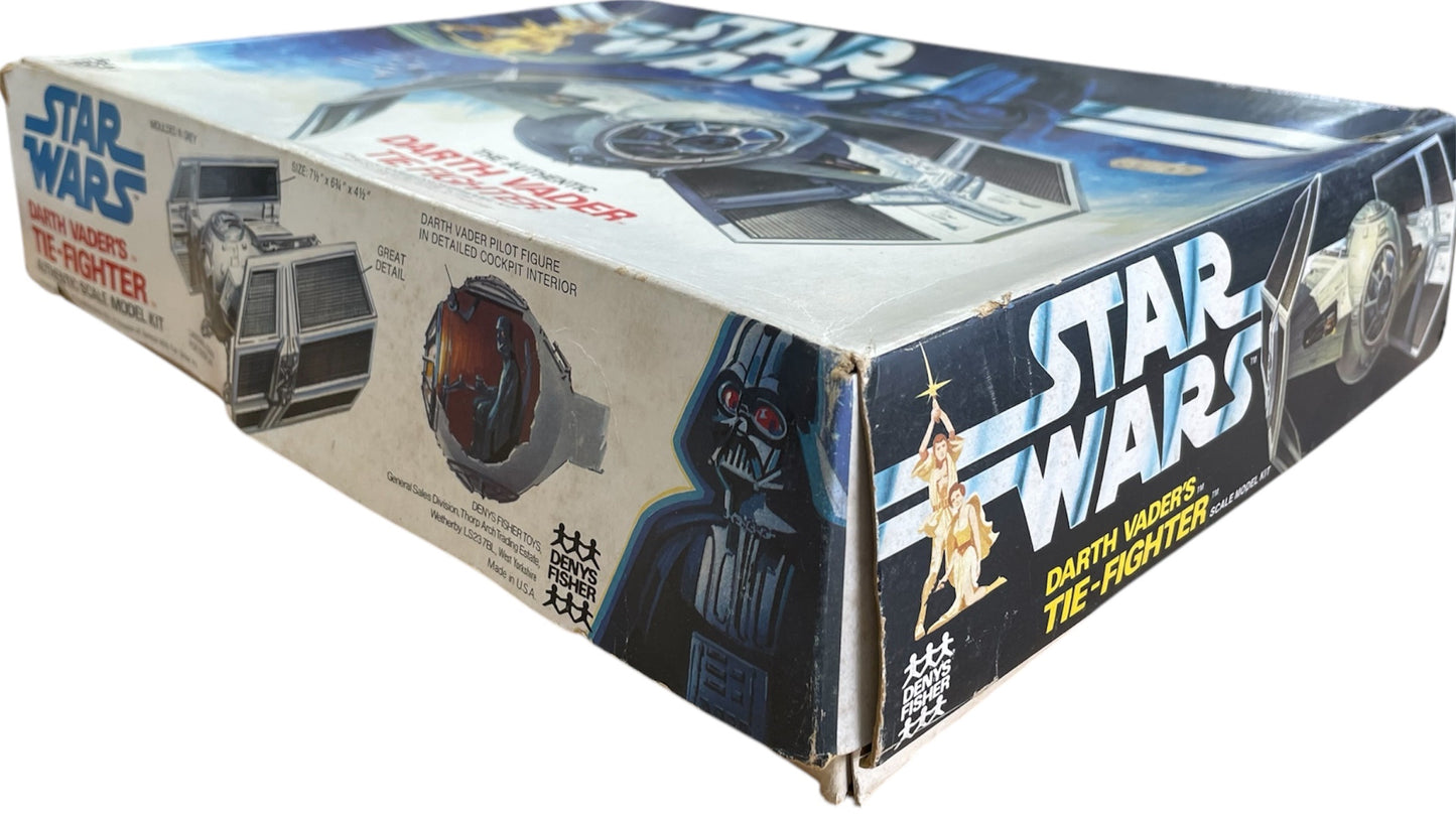 Vintage Denys Fisher 1977 Ultra Rare Star Wars The Authentic Darth Vader Tie Fighter Scale Model Kit - Complete In The Box - Shop Stock Room Find