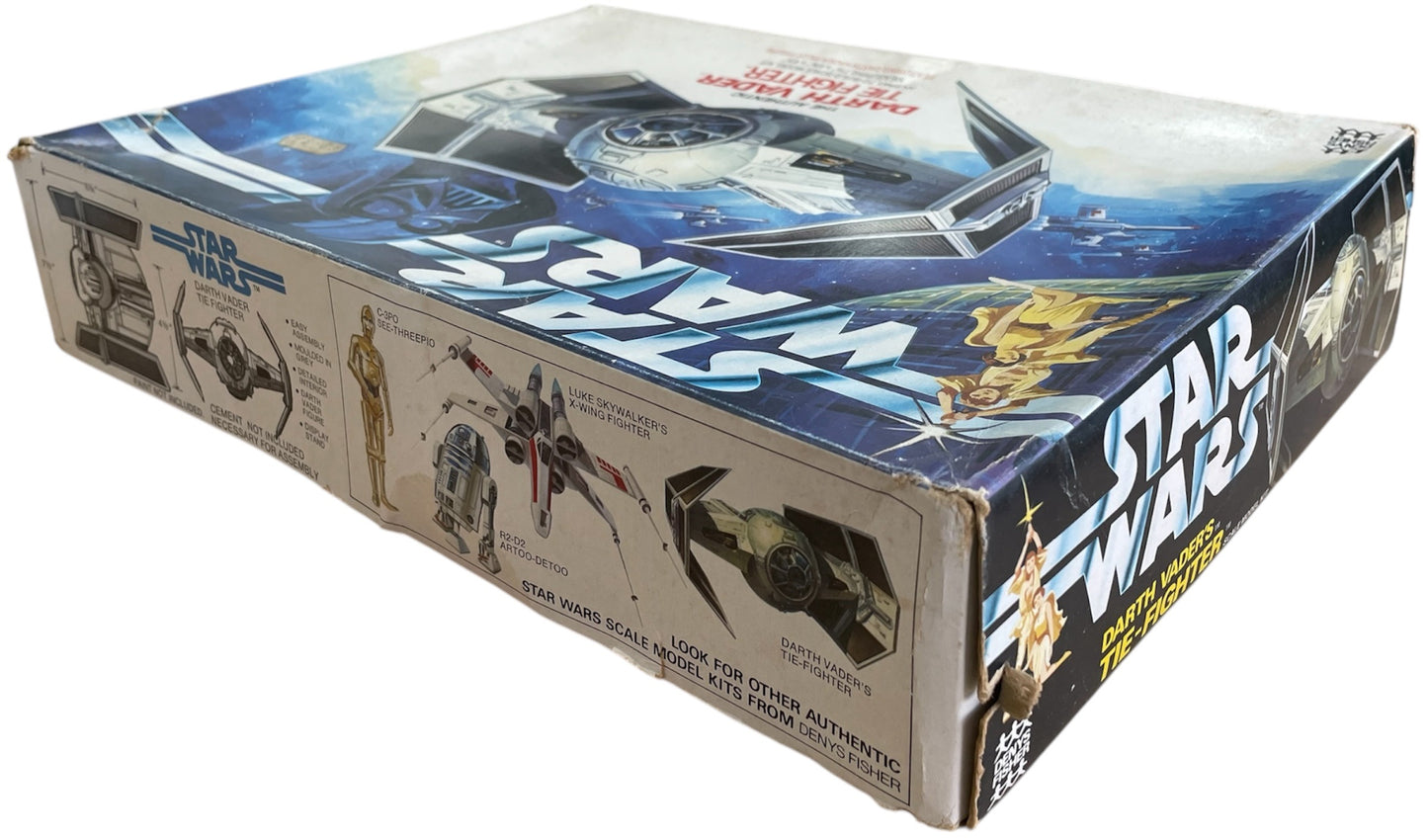 Vintage Denys Fisher 1977 Ultra Rare Star Wars The Authentic Darth Vader Tie Fighter Scale Model Kit - Complete In The Box - Shop Stock Room Find