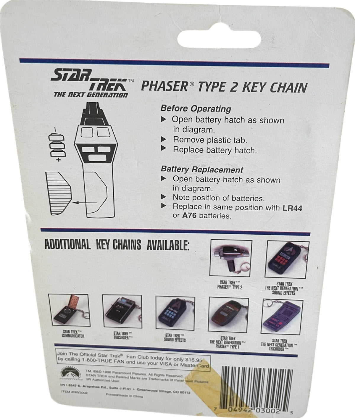 Vintage IPI 1996 Star Trek The Next Generation Electronic Type 2 Phase ...