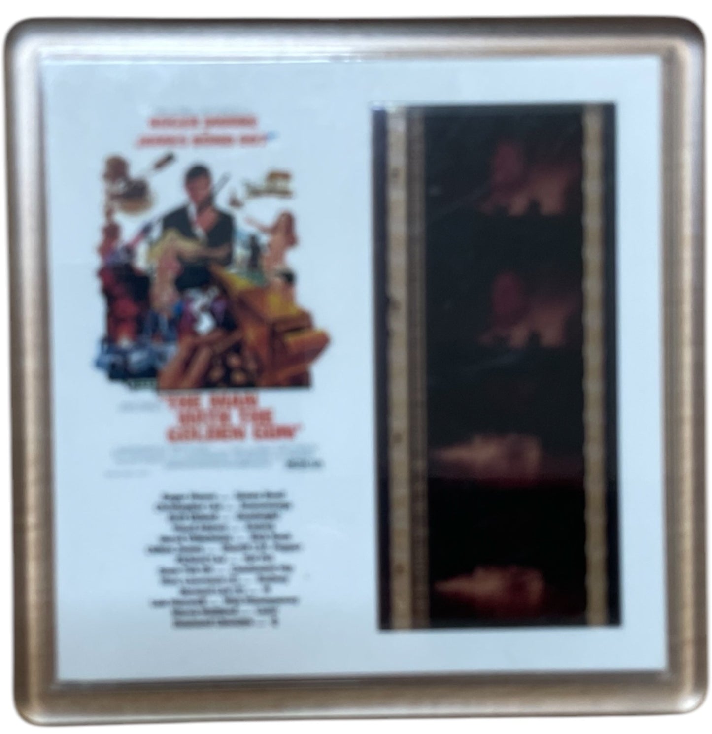 Vintage James Bond 007 - The Man With The Golden Gun - Original Film Cell Drinks Coaster Mat - Fantastic Condition Former Display Item