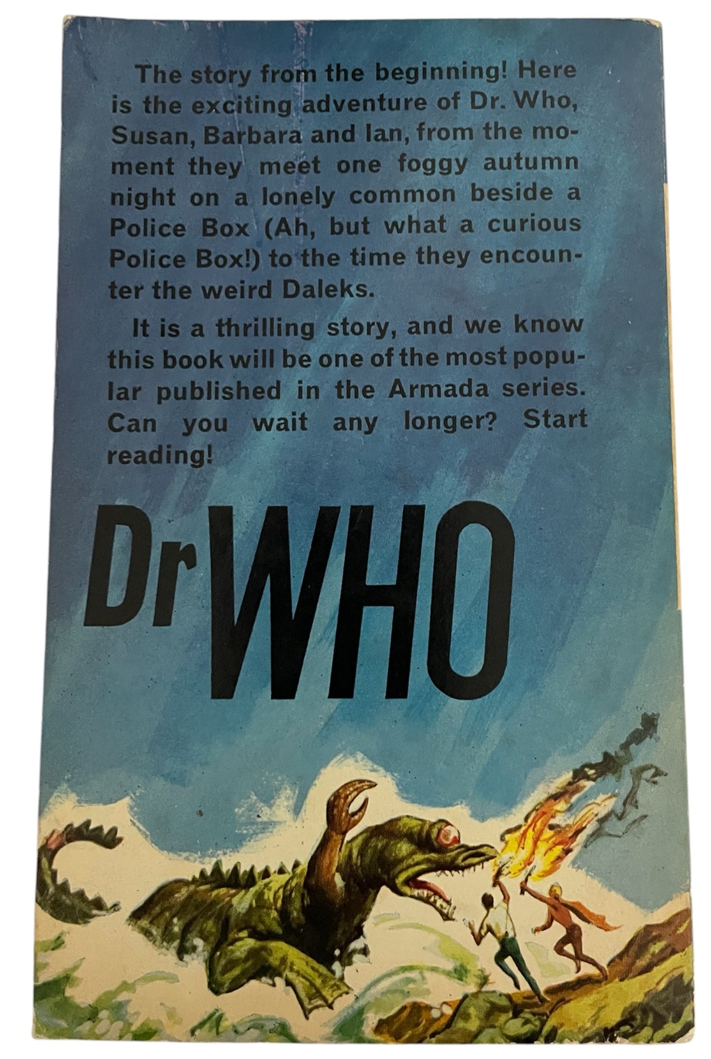 Vintage Armada 1964 Dr Who In An Exciting Adventure With The Daleks Paperback Book