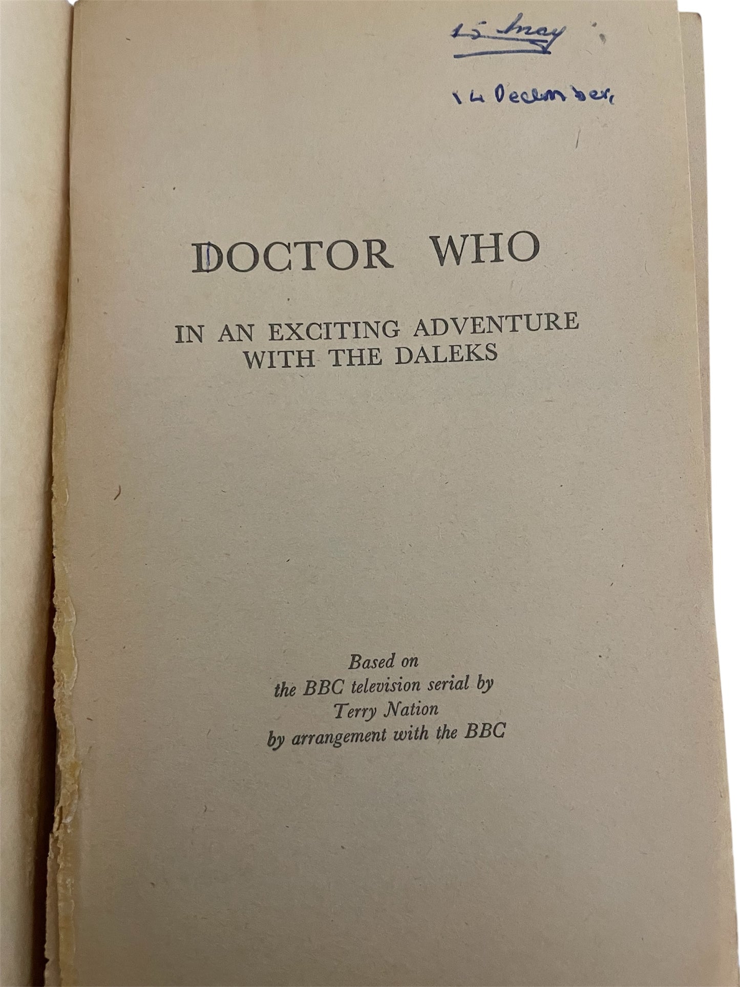 Vintage Armada 1964 Dr Who In An Exciting Adventure With The Daleks Paperback Book