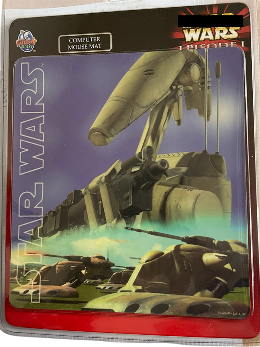 Vintage 1999 Star Wars Episode 1 The Phantom Menace The Battle Droids On The Attack Computer Mouse Mat - Brand New Factory Sealed Shop Stock Room Find