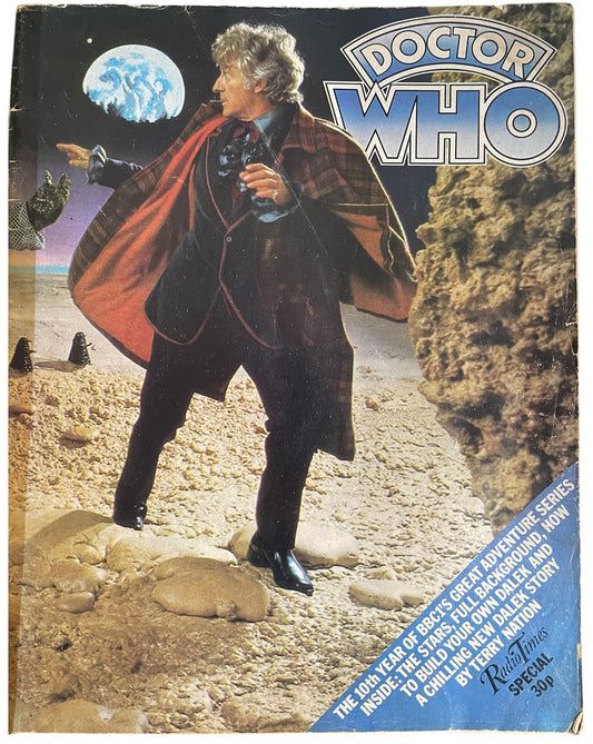 Vintage 1973 Original The Radio Times Doctor Dr Who 10th Anniversary Special Magazine Includes How To Build Your Own Dalek - Very Good Condition Vintage Magazine