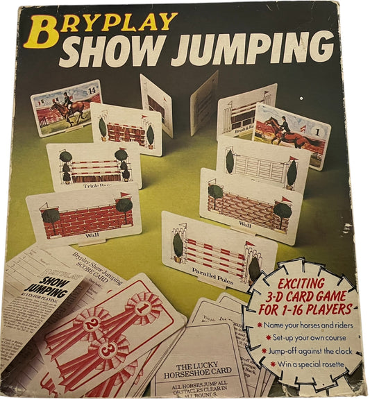 Vintage 1978 Bryplay - Show Jumping 3D Card Game - 100% Complete - In The Original Box - Former Shop Stock