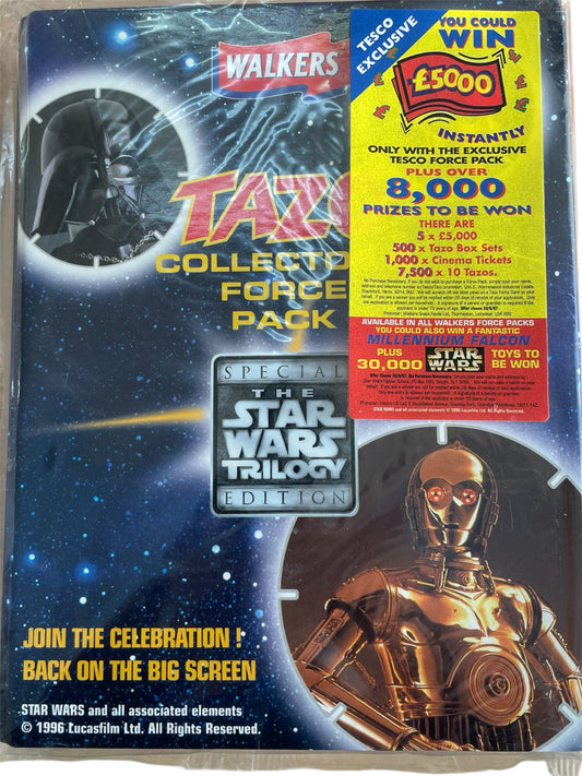 Vintage 1996 Walkers Star Wars Special Trilogy Edition Tazo Collectors Force Pack - Brand New Factory Sealed - Former Shop Stock