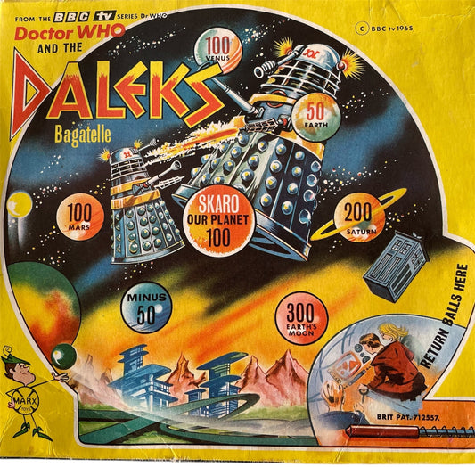 Vintage Louis Marx 1965 Doctor Dr Who And The Daleks Bagatelle Pin Ball Game - Fantastic Condition, Ultra Rare, In The Original Box