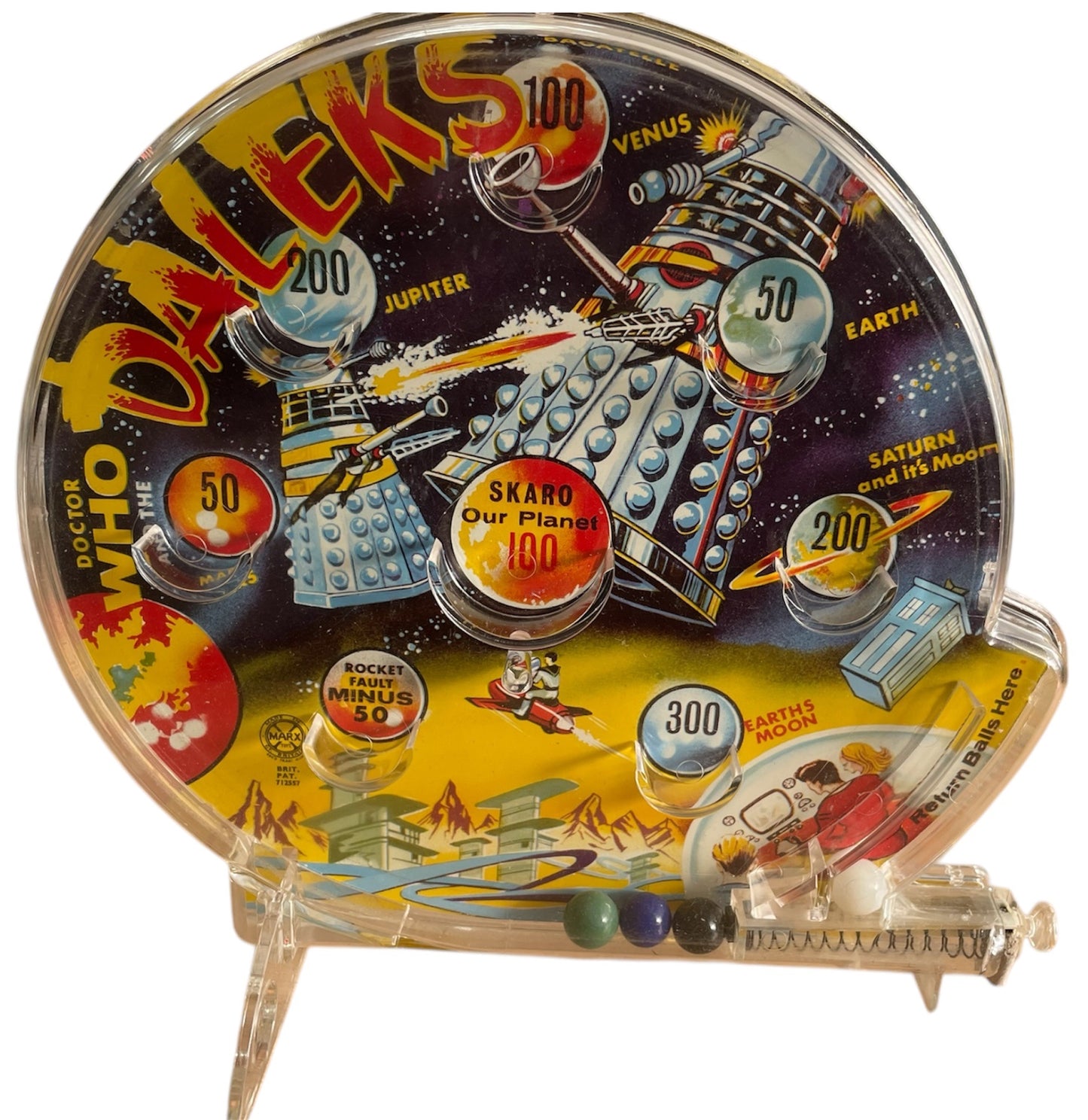 Vintage Louis Marx 1965 Doctor Dr Who And The Daleks Bagatelle Pin Ball Game - Fantastic Condition, Ultra Rare, In The Original Box