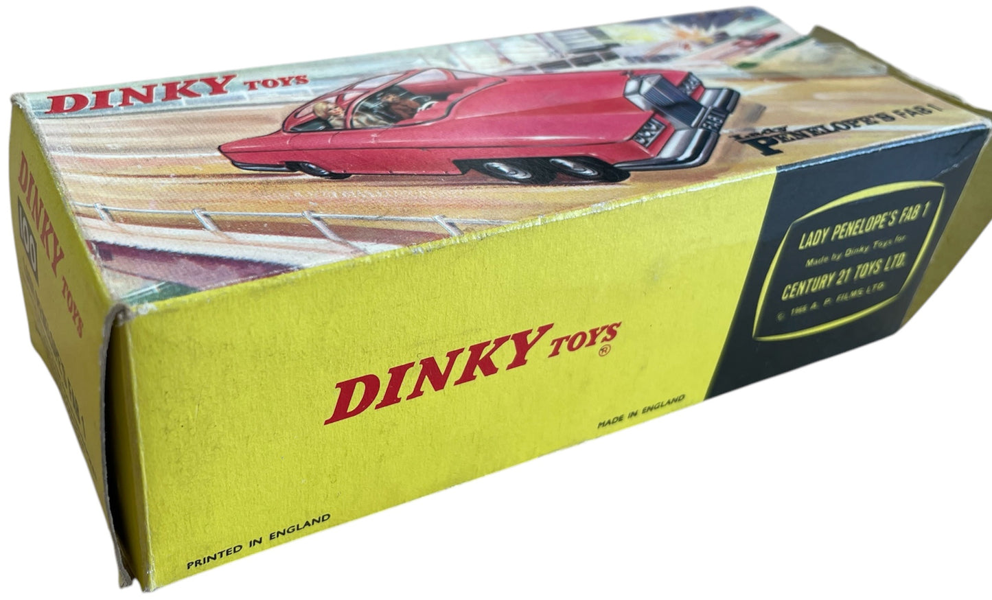 Vintage Dinky Toys 1975 Gerry Andersons Thunderbirds Dinky No. 100 DieCast Lady Penelopes Fab 1 Rolls Royce Model Car - Fantastic Condition In The Original Box With Display Plinth