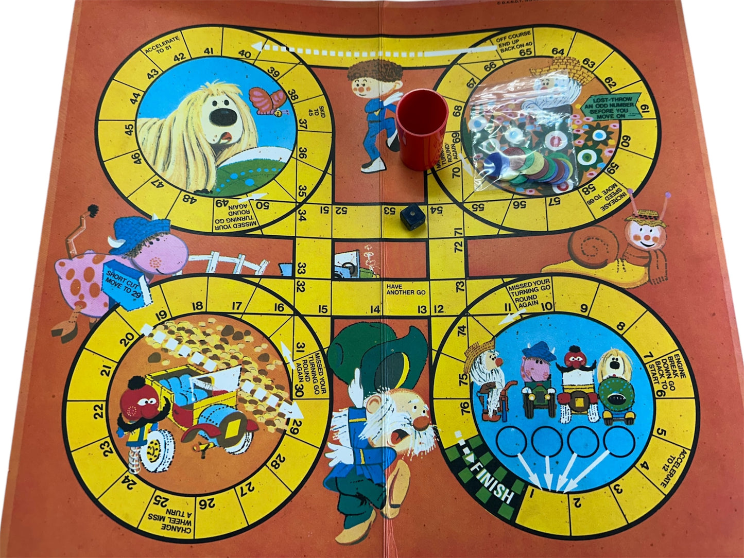 Vintage 1973 Hopes - The Magic Roundabout Twin Pack - 2 Great Board Games In One Super Box - Includes Crazy Races And Ludo - 100% Complete - In The Original Box.