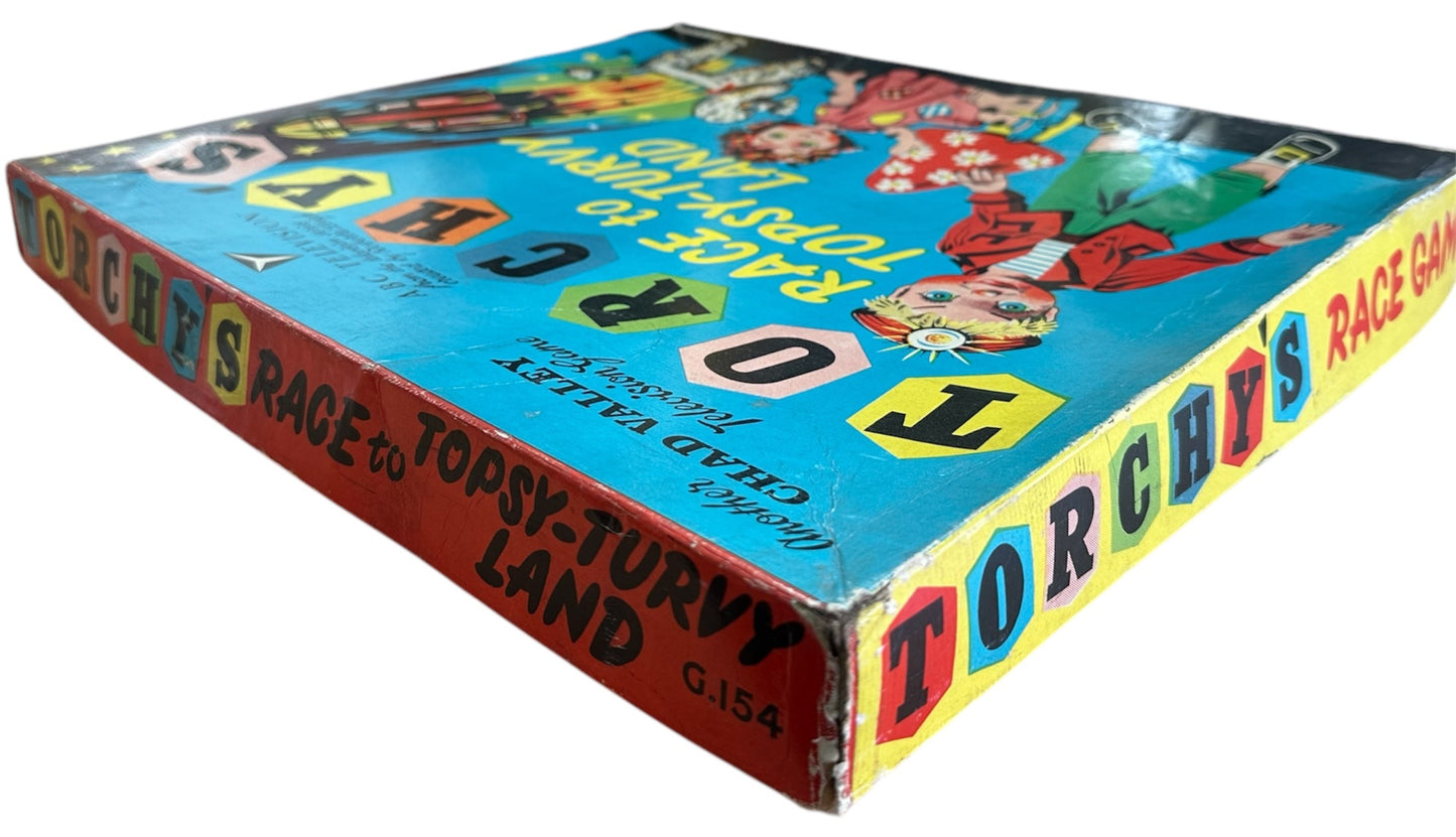 Vintage 1960 Roberta Leighs (Gerry Anderson Produced) Torchys Race To Topsy Turvy Land Board Game - Very Good Condition and Complete In The Original Box