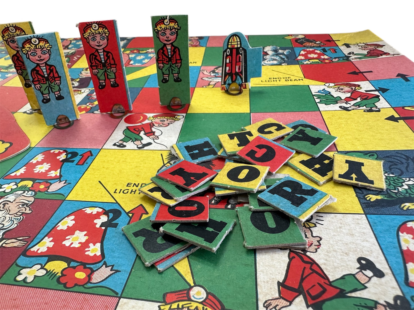 Vintage 1960 Roberta Leighs (Gerry Anderson Produced) Torchys Race To Topsy Turvy Land Board Game - Very Good Condition and Complete In The Original Box
