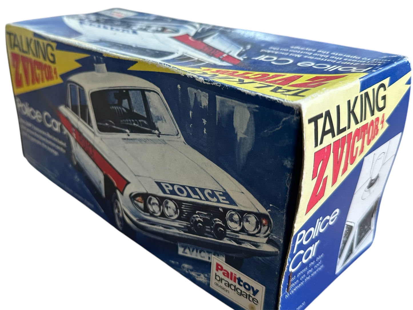 Vintage 1973 Palitoy Bradgate Z Cars Talking Z Victor 4 Triumph 2500 Police Car Battery Operated Fully Working & Complete In The Original Box